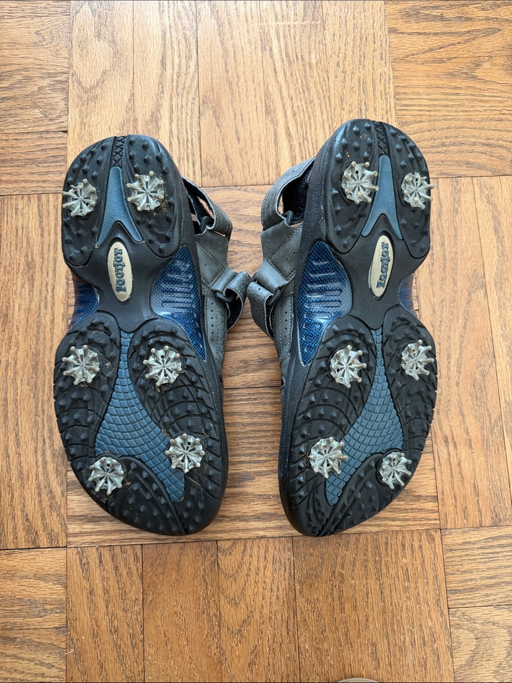FootJoy Men's Gray and Blue Adjustable Outdoor Sandals - Picture 2 of 4